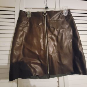 Express Brown Leather Skirt